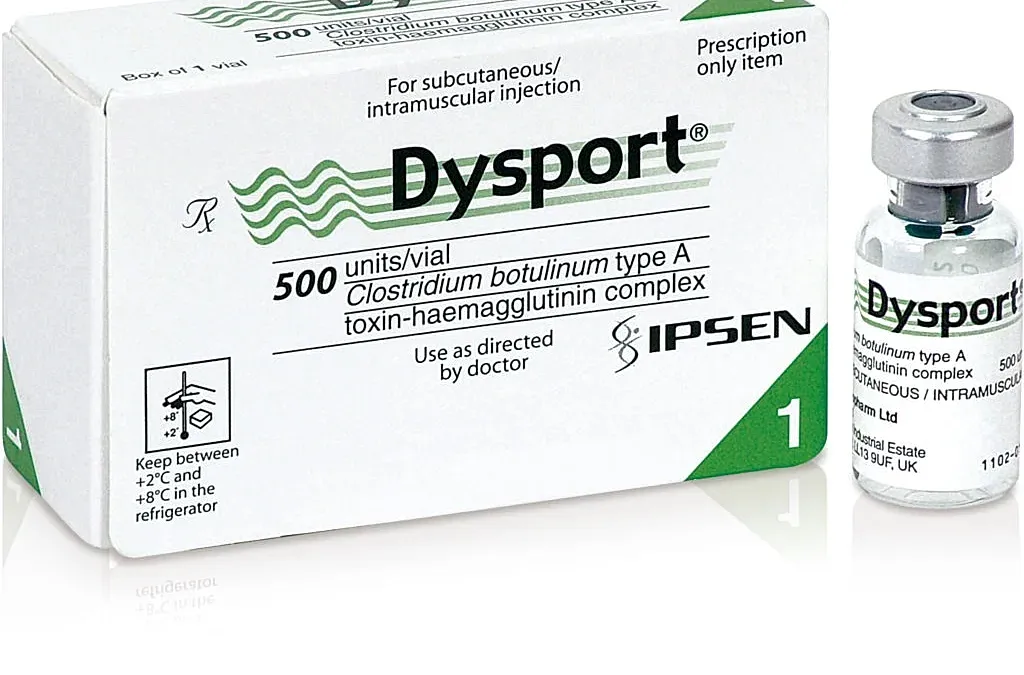 Dysport vial and packaging for medical use.