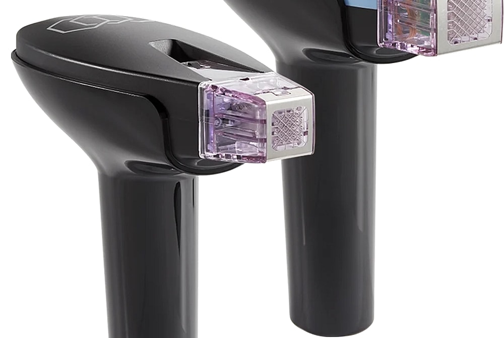 Two black handheld barcode scanners.