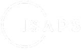 ISAPS logo design in white on black background